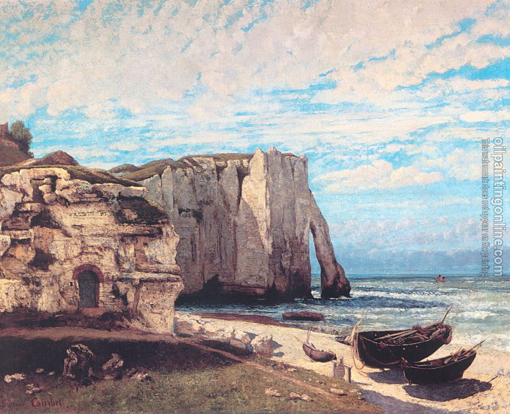 Courbet, Gustave - The Cliff at Etretat After the Storm